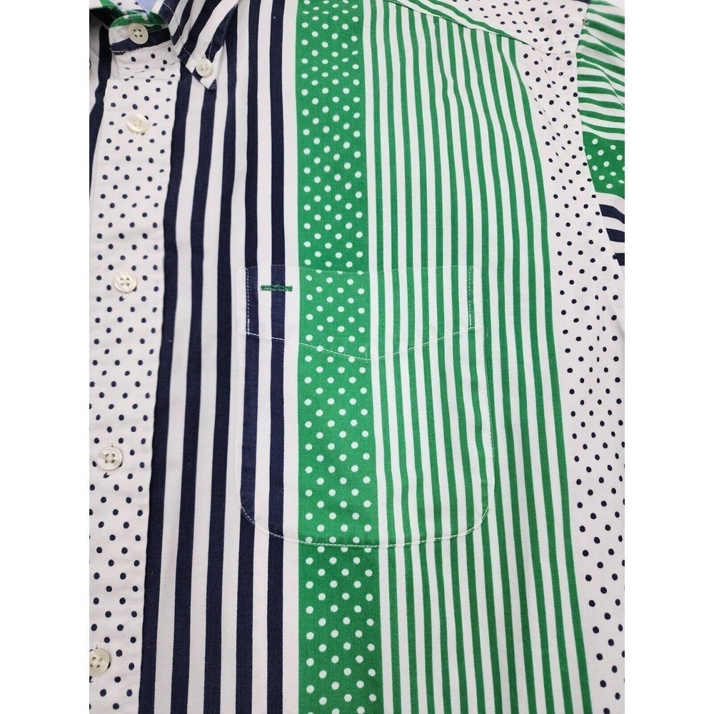 Tommy Hilfiger Polka Dot Striped Button Up Short Sleeve Floral Shirt Mens L VTG - Picture 6 of 10